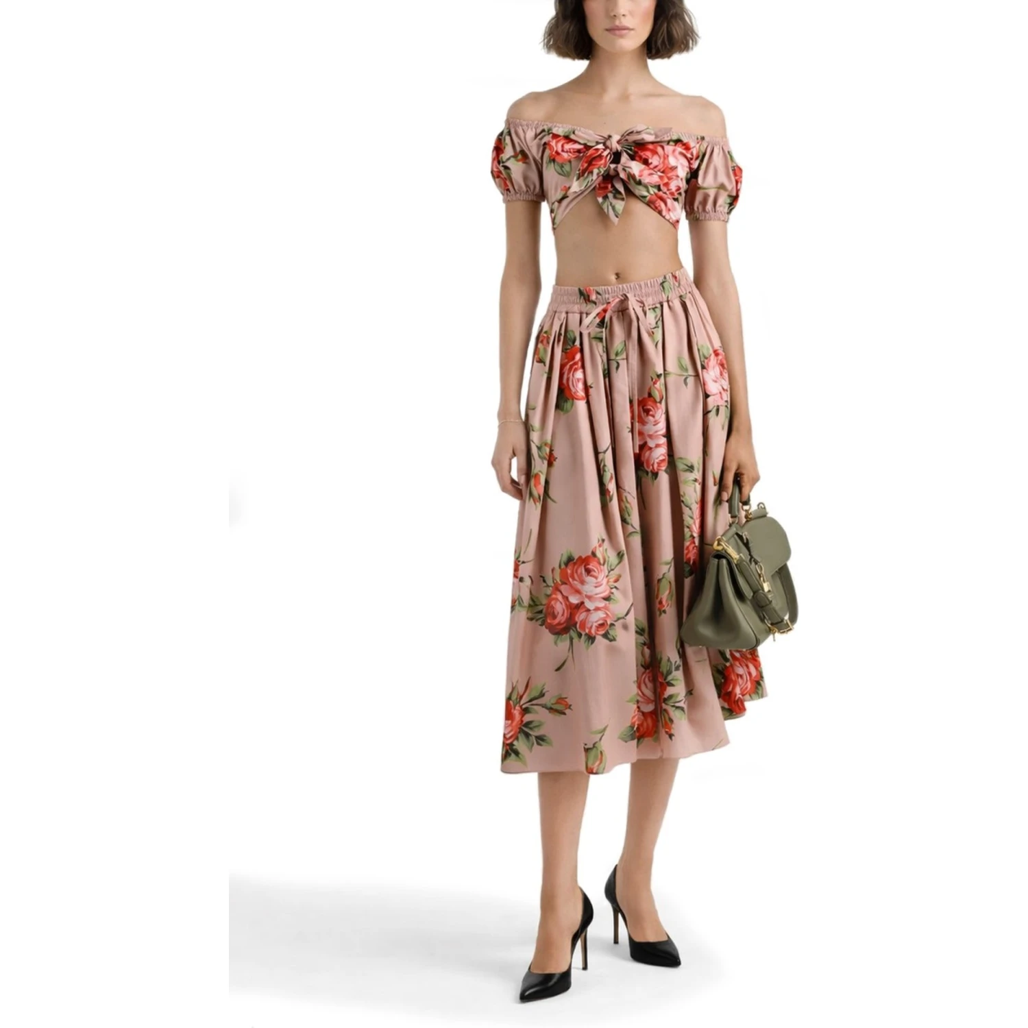 "BOUQUET ROSE" PRINT TOP