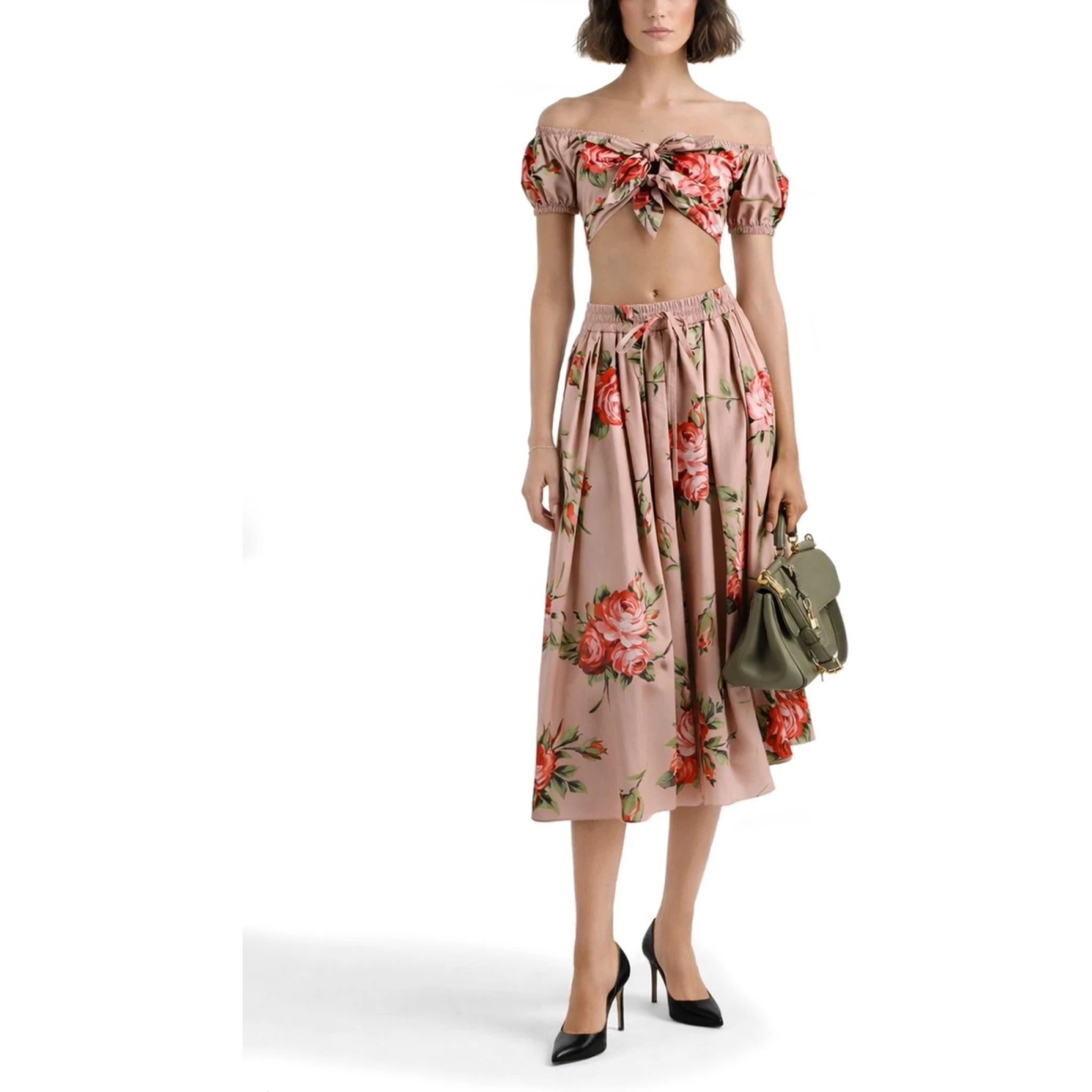 "BOUQUET ROSE" PRINT TOP