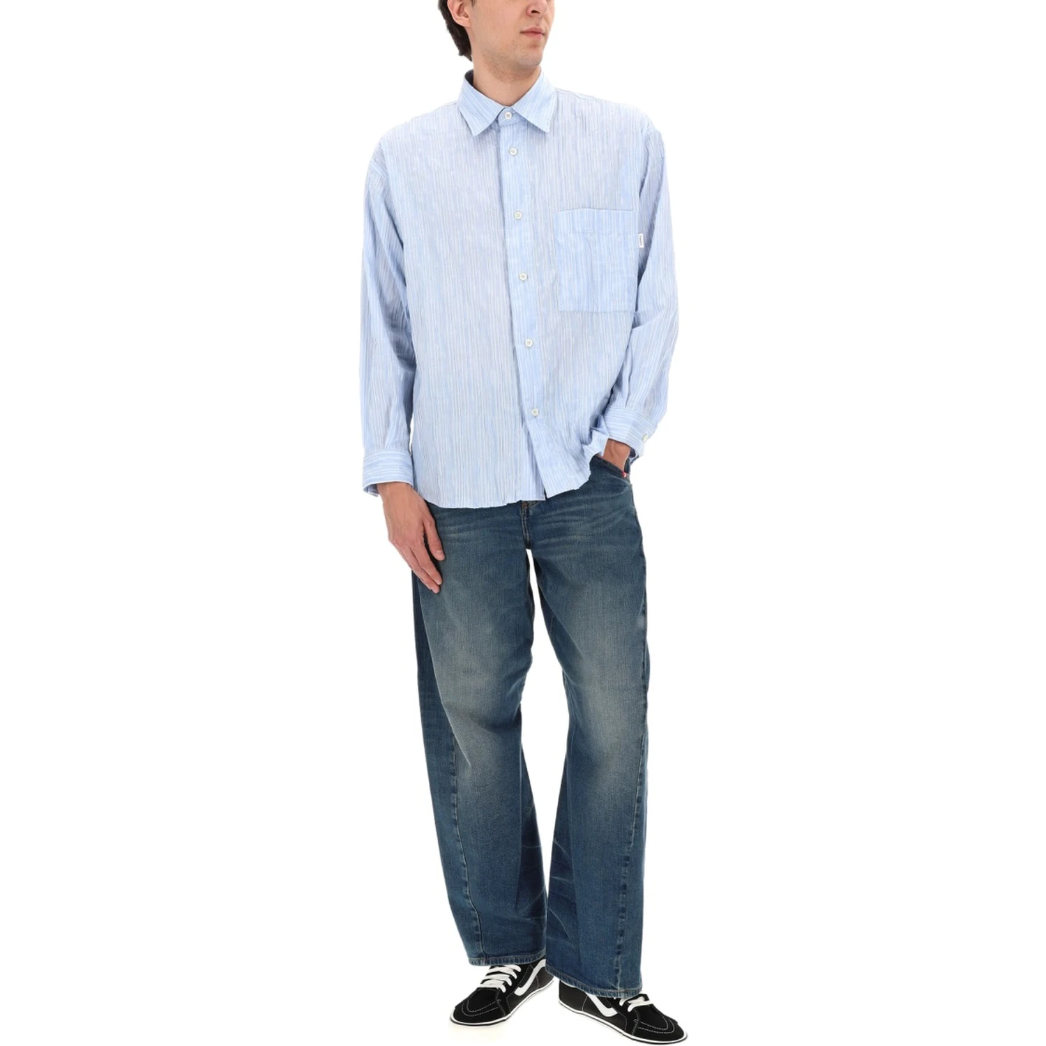 CAMICIA IN COTONE "CRINCKLE"