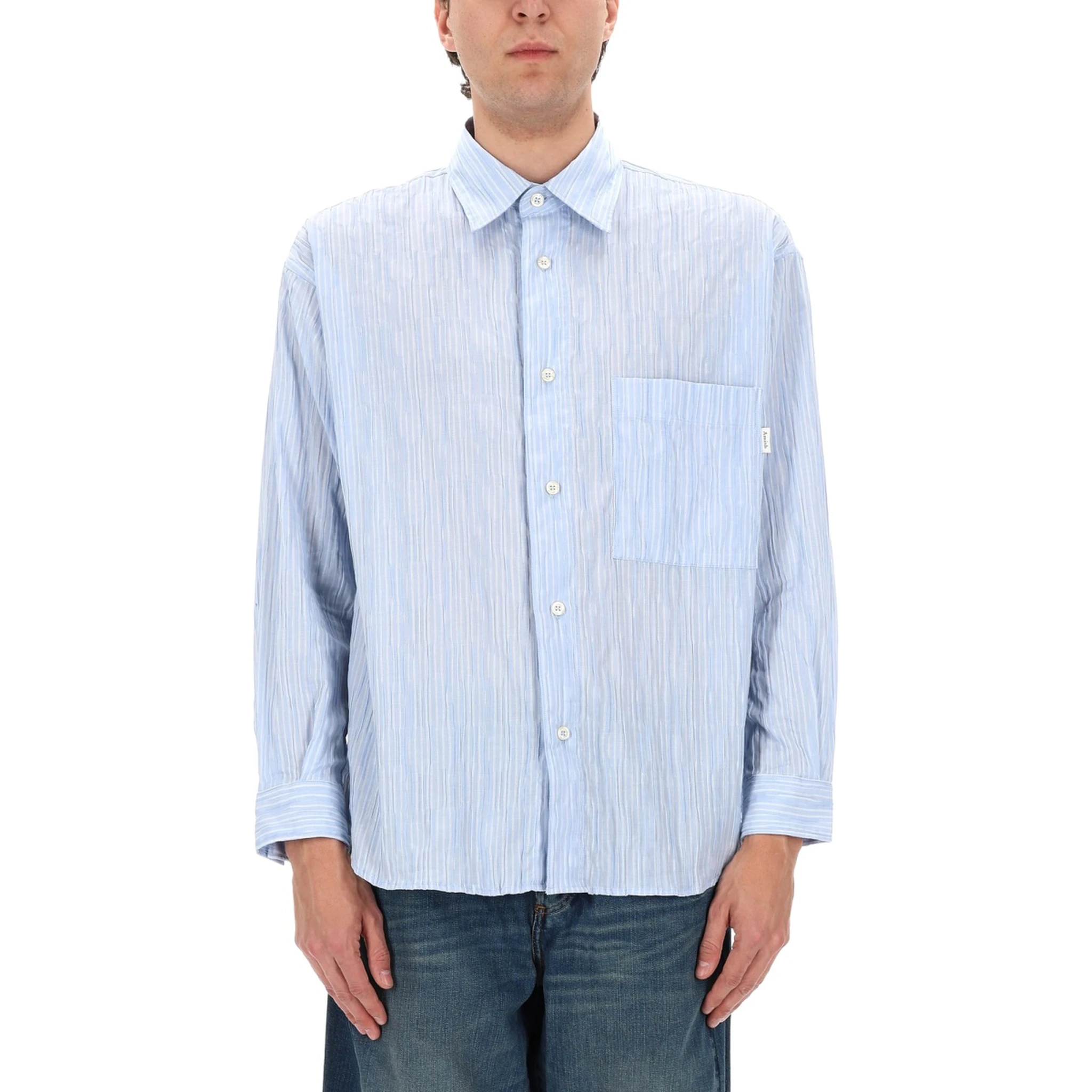 CAMICIA IN COTONE "CRINCKLE"