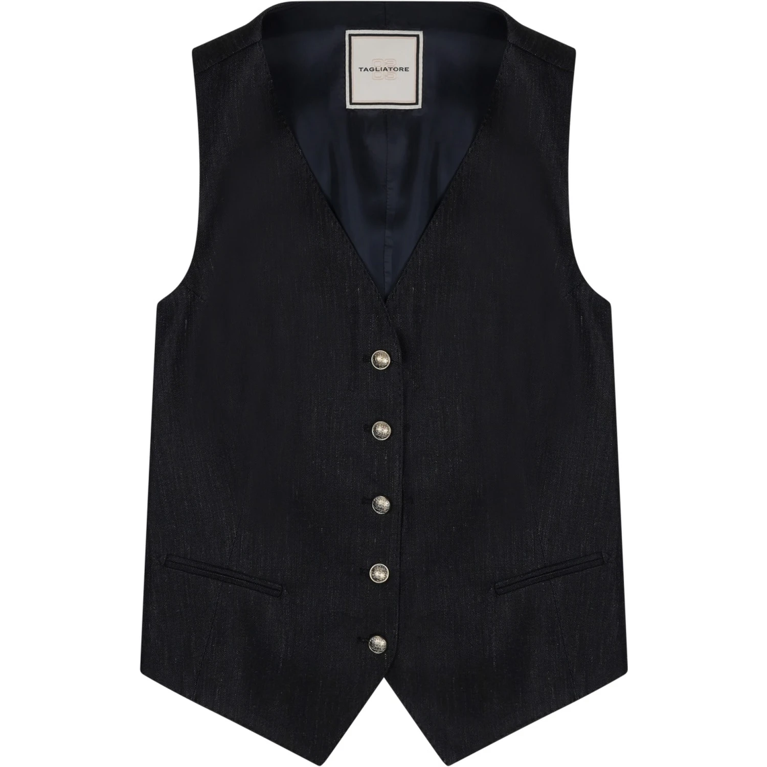 GILET IN LINO CON BOTTONI