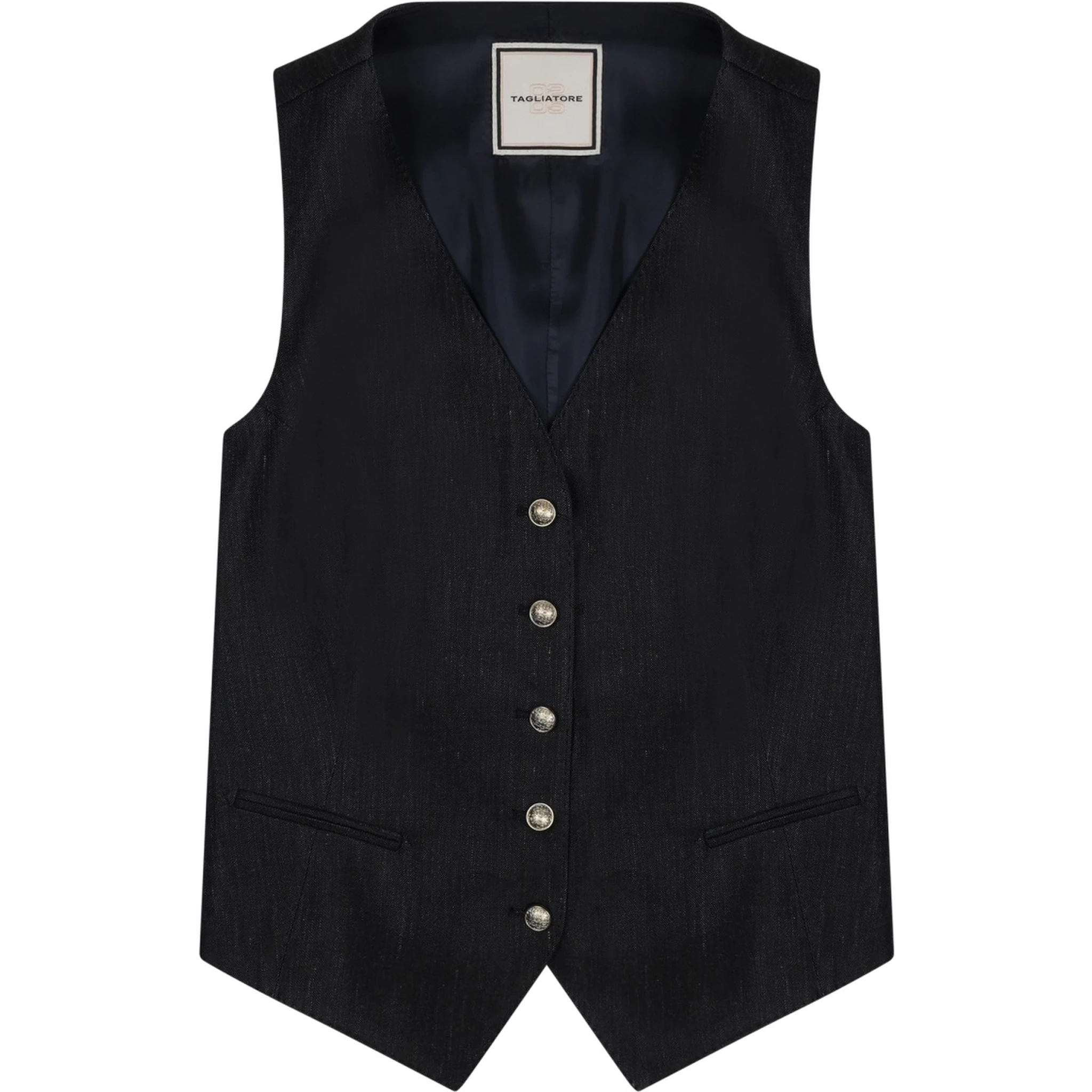 GILET IN LINO CON BOTTONI