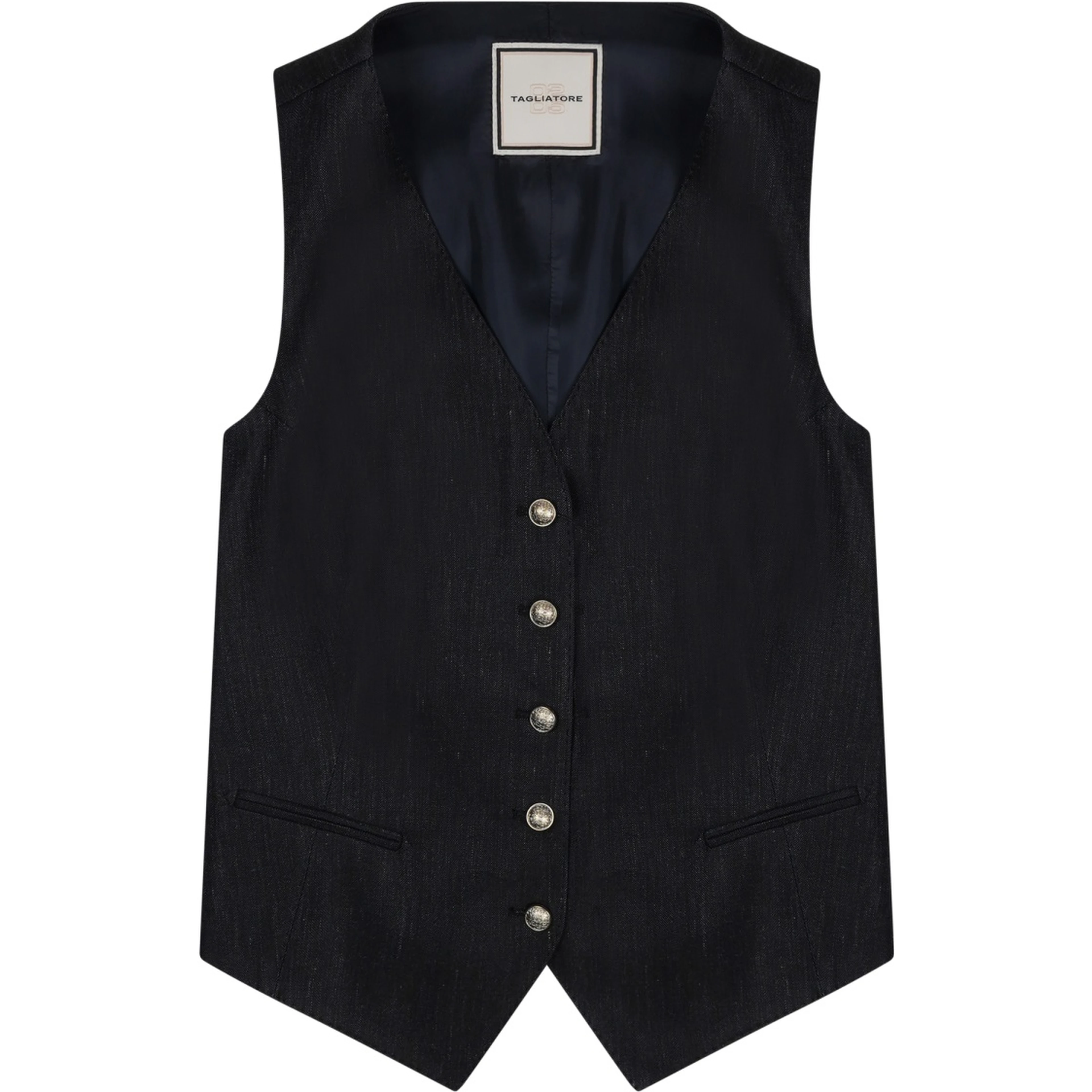GILET IN LINO CON BOTTONI