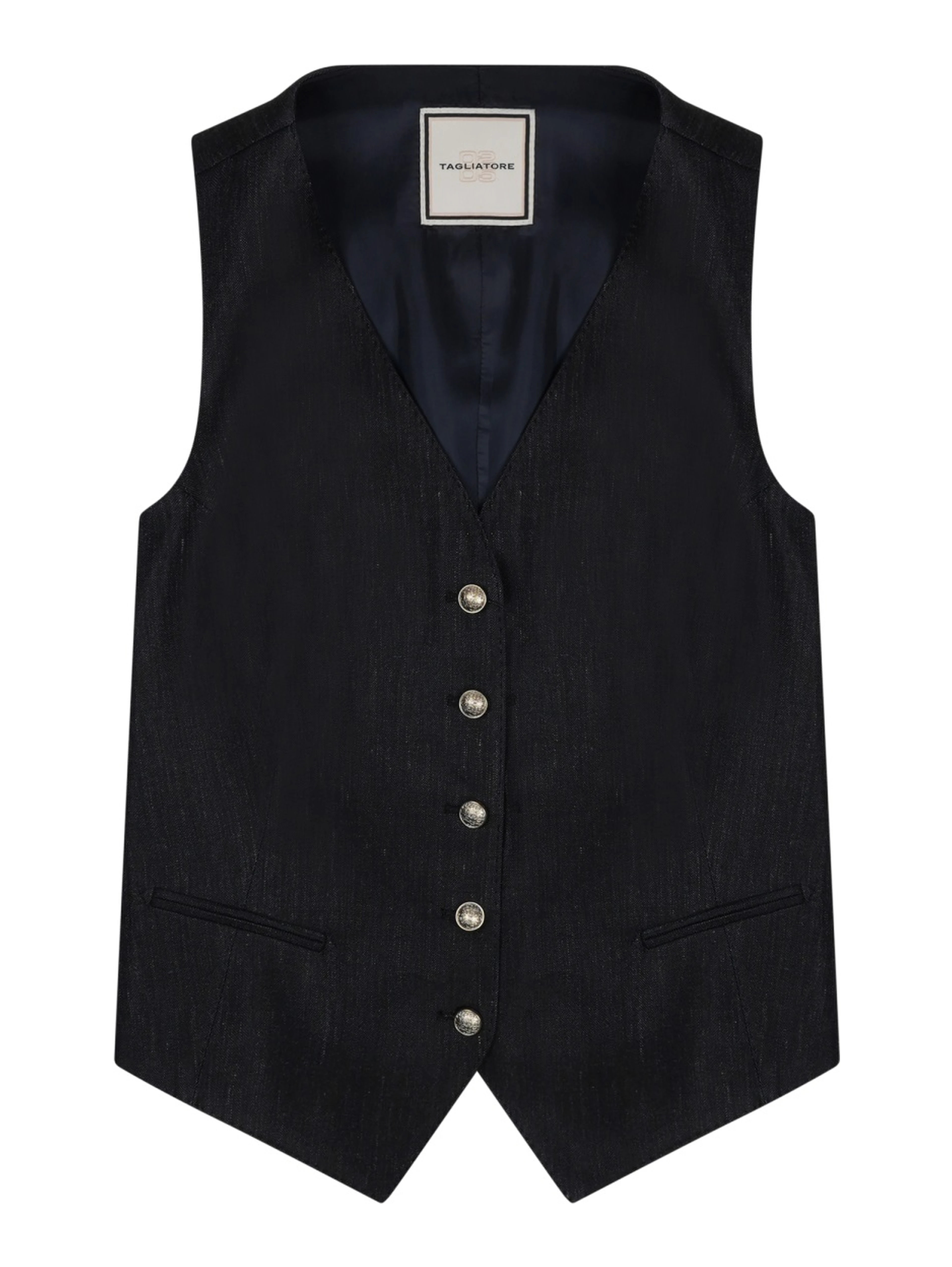 GILET IN LINO CON BOTTONI