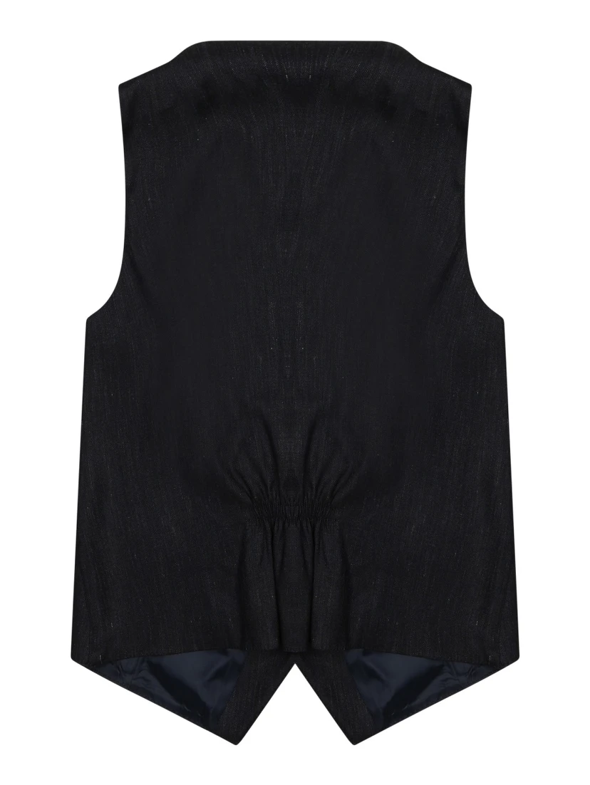 GILET IN LINO CON BOTTONI