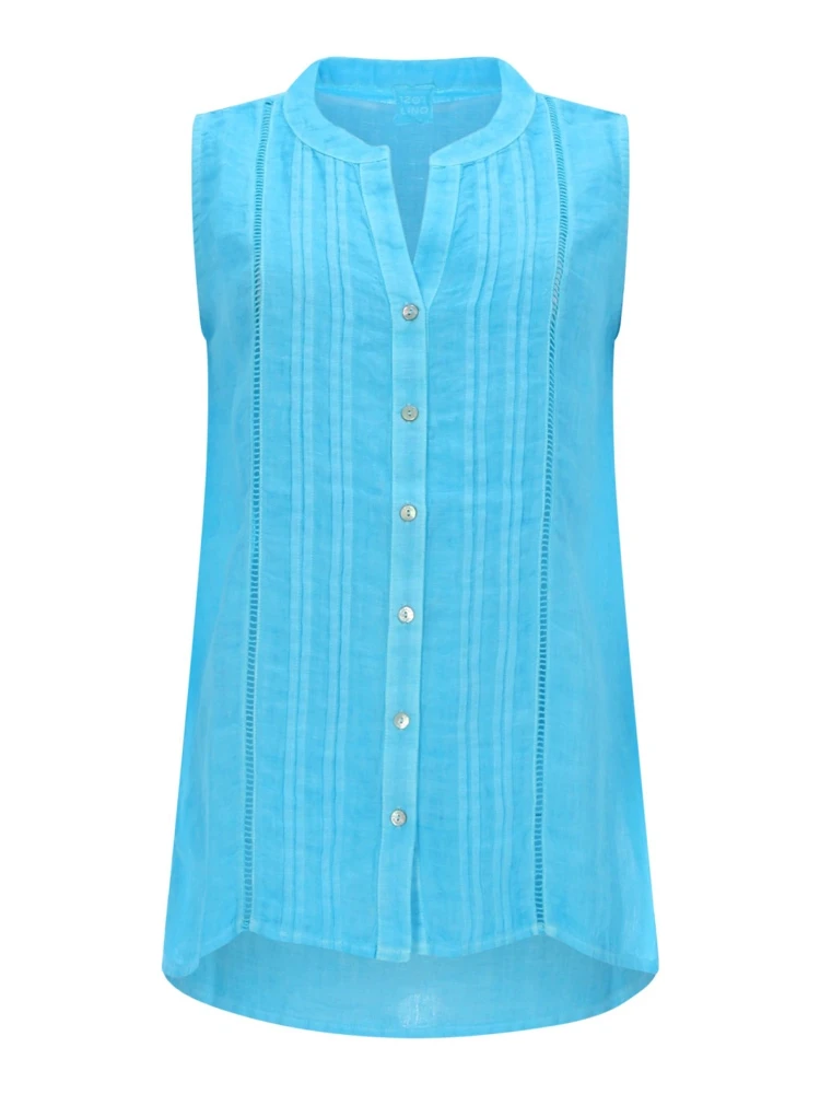 TOP SMANICATO A CAMICIA