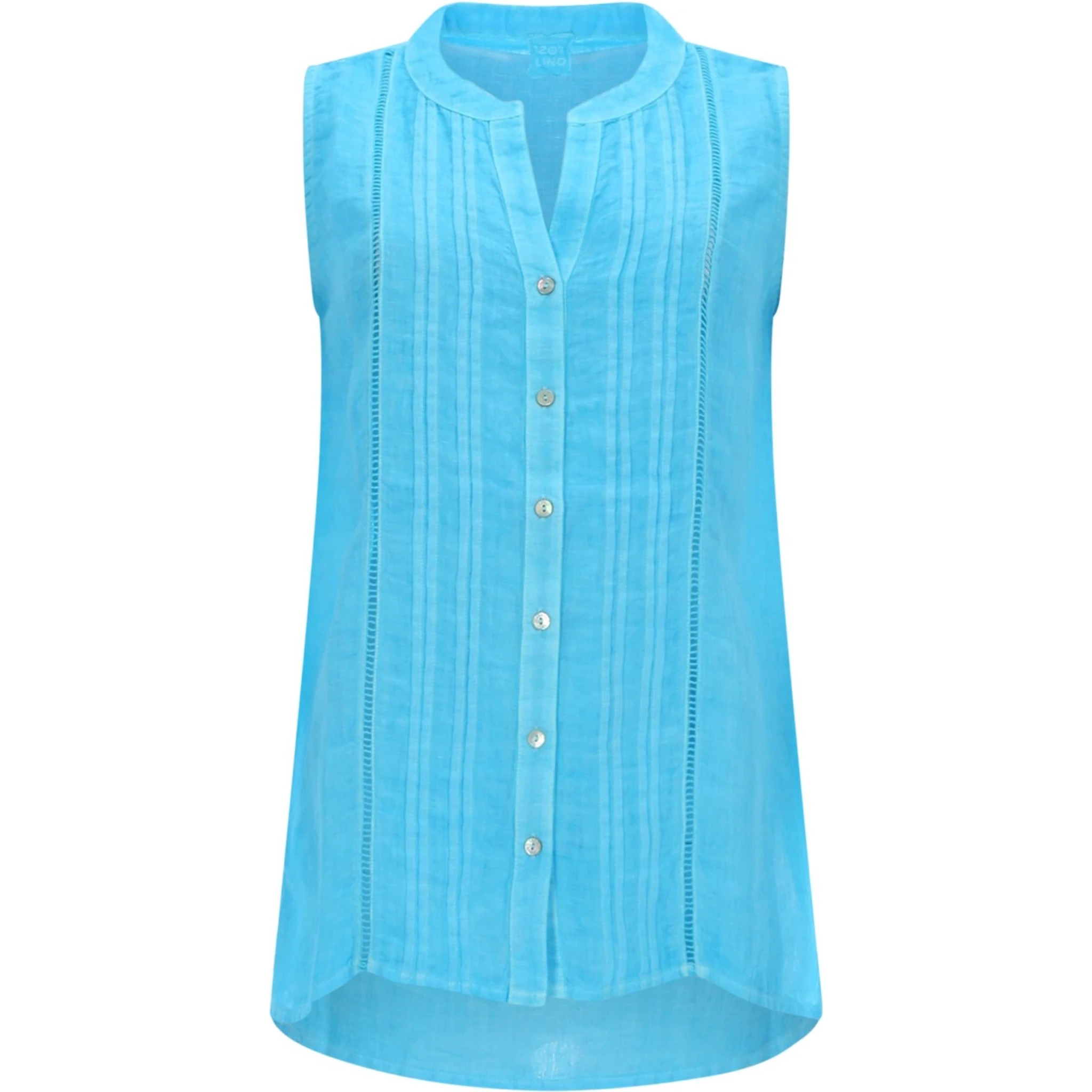 TOP SMANICATO A CAMICIA