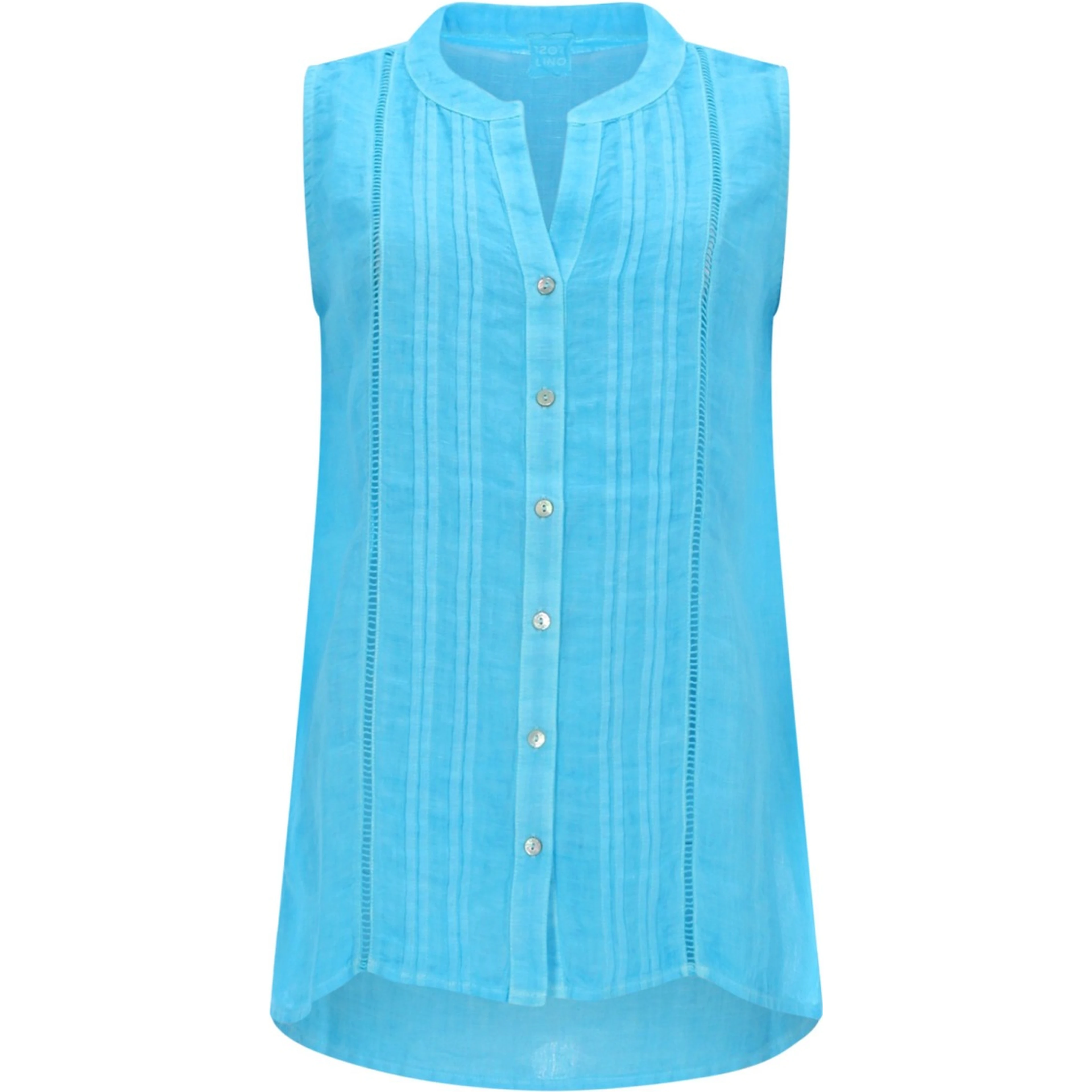 TOP SMANICATO A CAMICIA