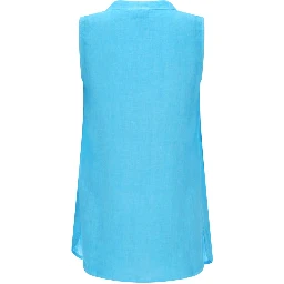 TOP SMANICATO A CAMICIA