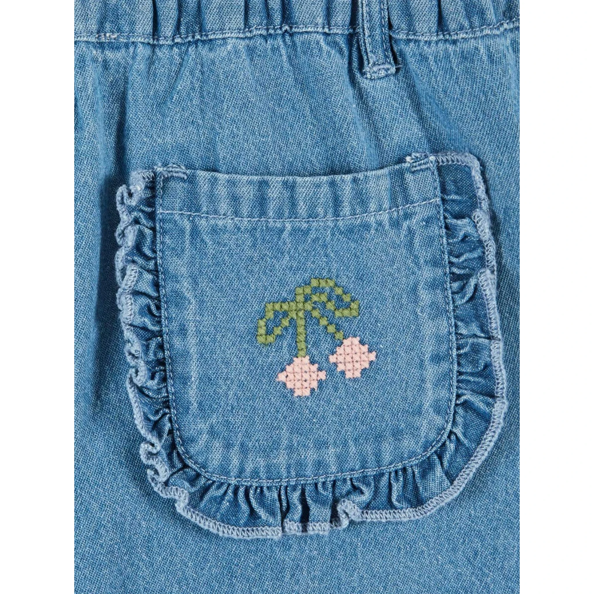 PANTALONI DENIM CON CILIEGIE