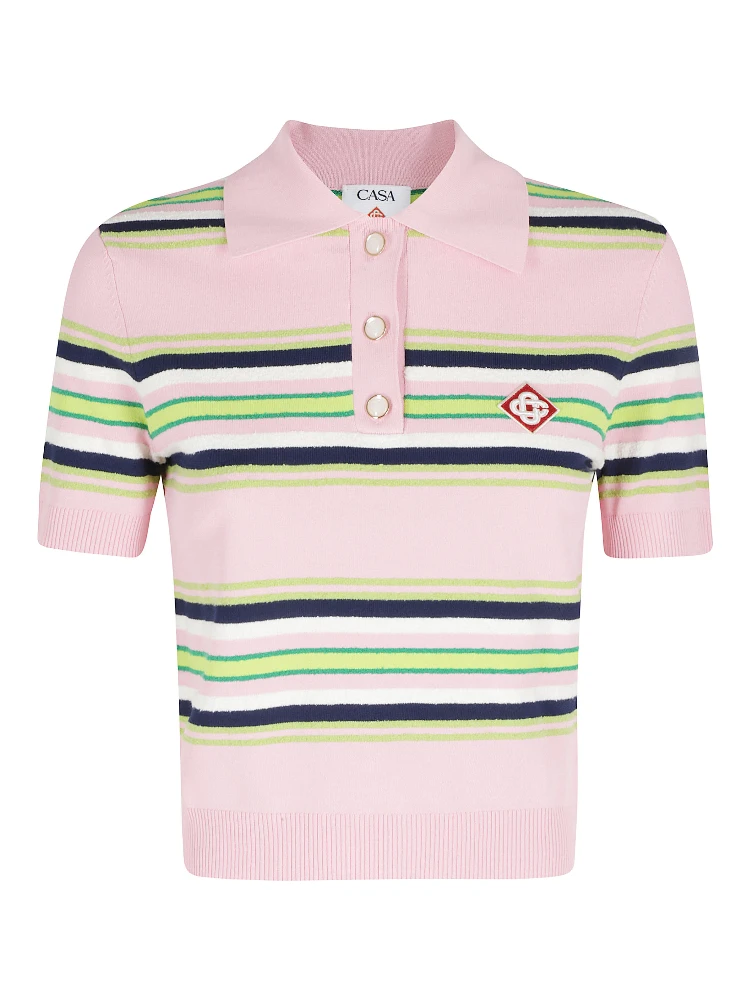 STRIPE FITTED POLO