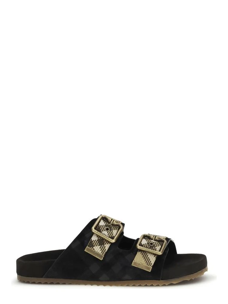 Black Calf Leather Bos Taurus Strap-On Sandals