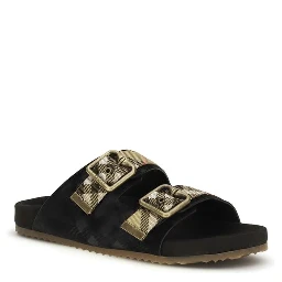 Black Calf Leather Bos Taurus Strap-On Sandals