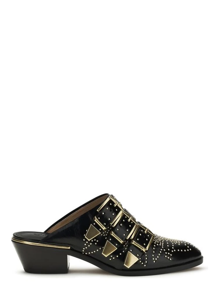 Black Calf Leather Bos Taurus Mules