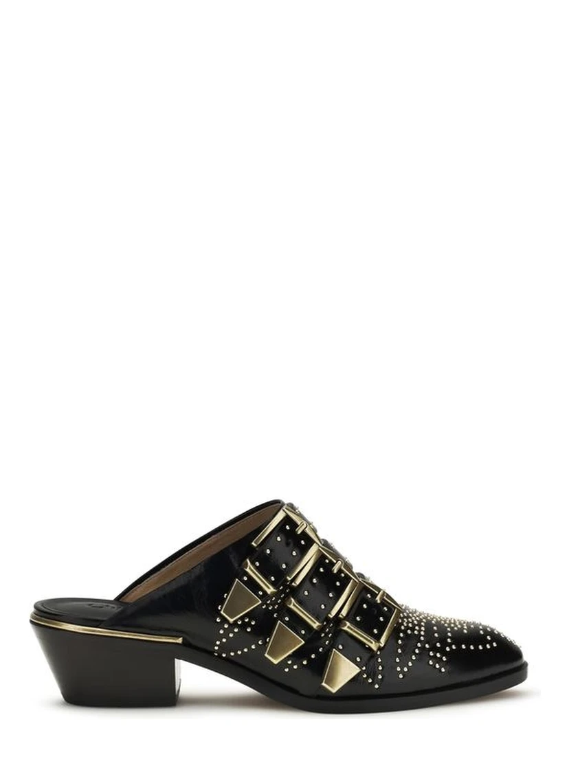 Black Calf Leather Bos Taurus Mules