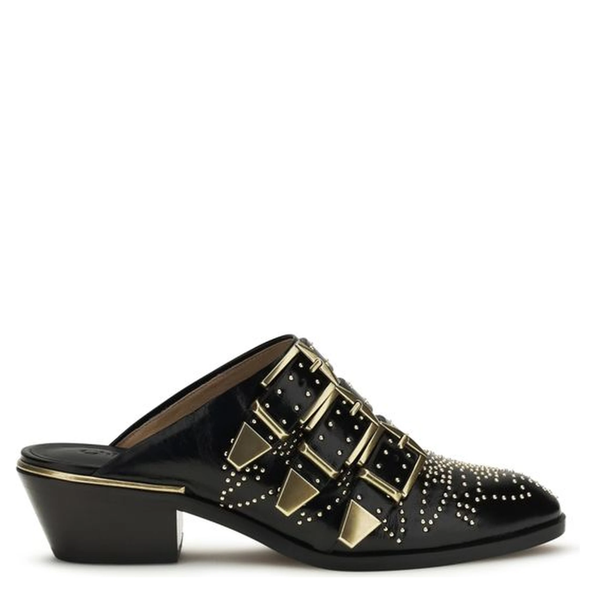 Black Calf Leather Bos Taurus Mules