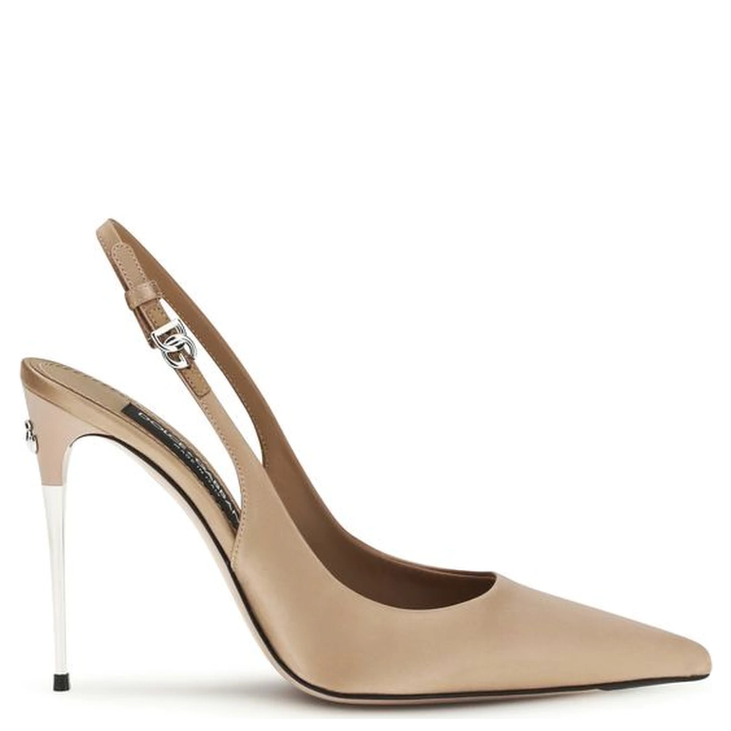 Beige Viscose High Heel Pumps