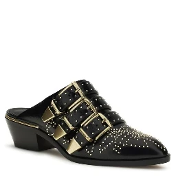Black Calf Leather Bos Taurus Mules