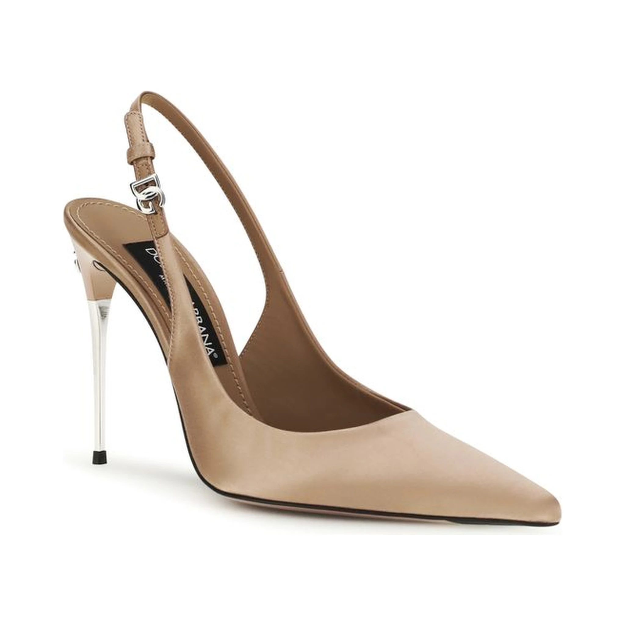 Beige Viscose High Heel Pumps