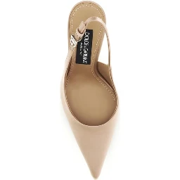 Beige Viscose High Heel Pumps