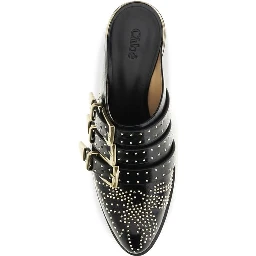 Black Calf Leather Bos Taurus Mules