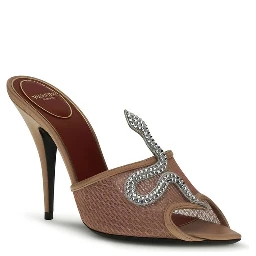 Multicolor Goatskin Stiletto Heel Sandals