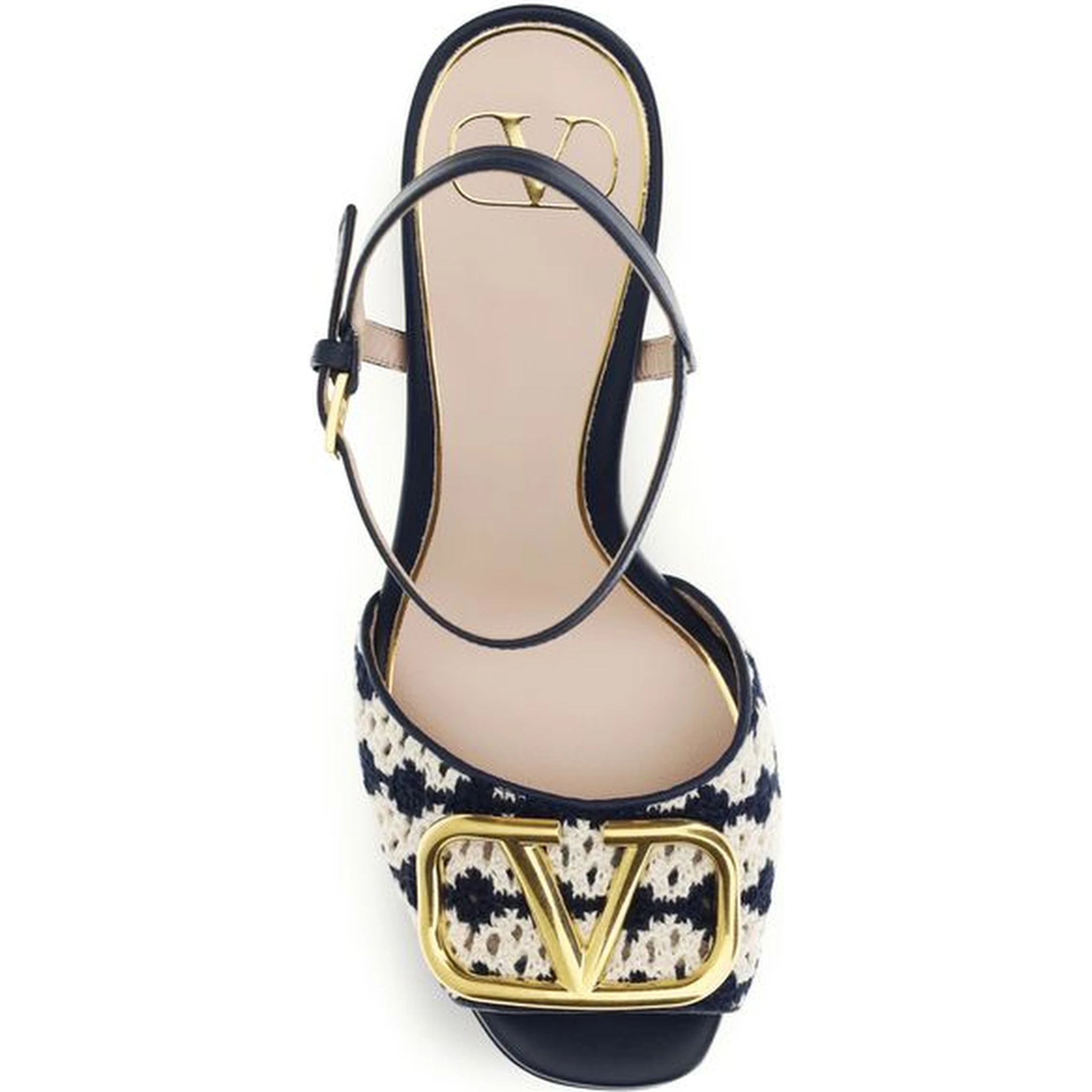 Blue Calf Leather Bos Taurus Platform Sandals