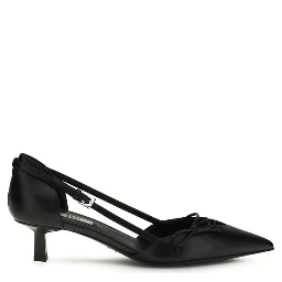 Black Calf Leather Bos Taurus Mid Heel Pumps