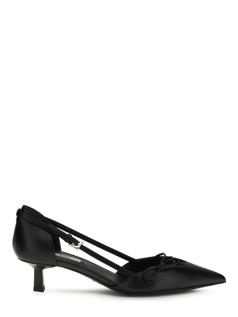 Black Calf Leather Bos Taurus Mid Heel Pumps