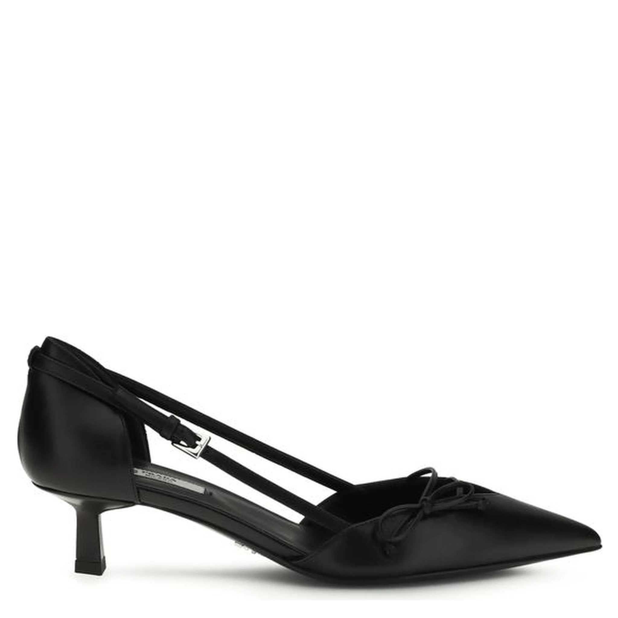 Black Calf Leather Bos Taurus Mid Heel Pumps