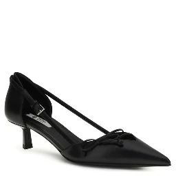 Black Calf Leather Bos Taurus Mid Heel Pumps
