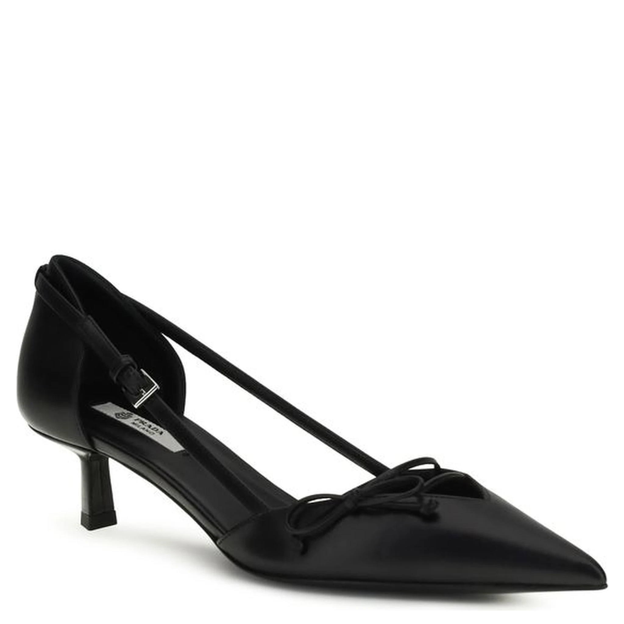 Black Calf Leather Bos Taurus Mid Heel Pumps