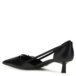 Black Calf Leather Bos Taurus Mid Heel Pumps
