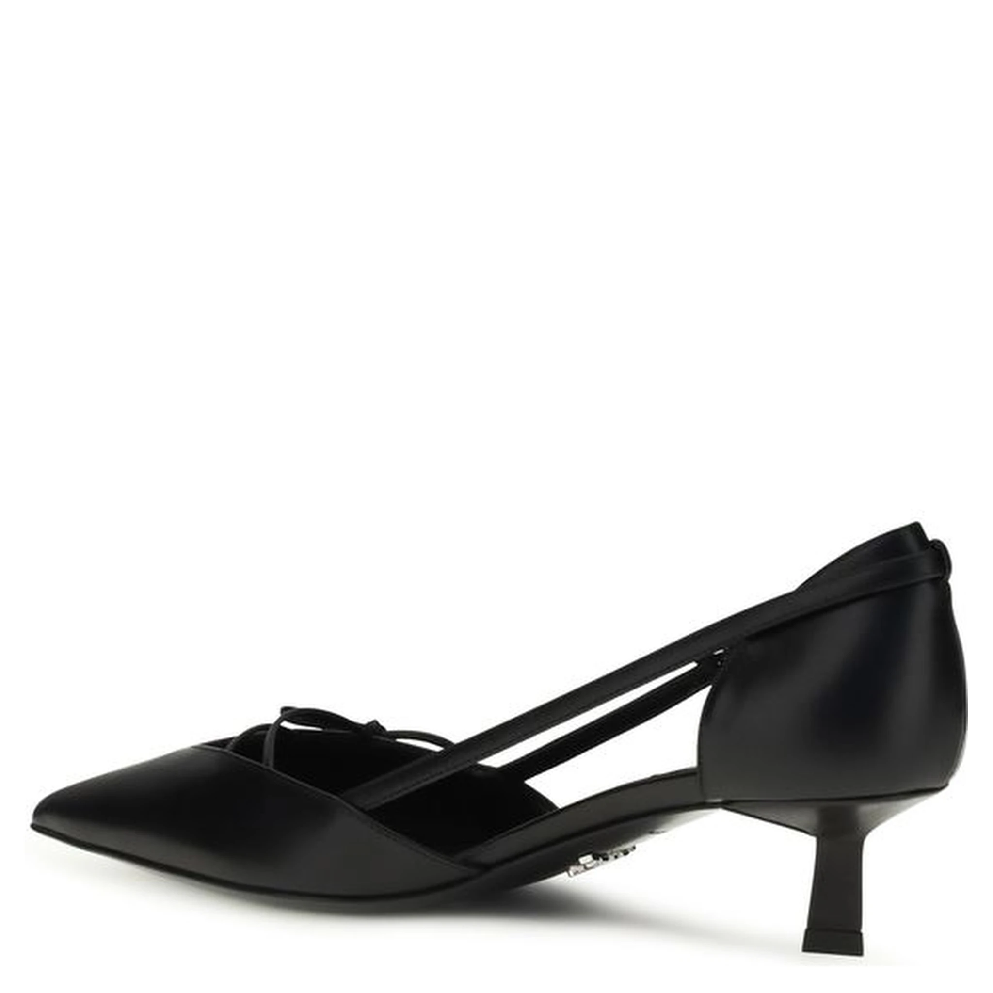 Black Calf Leather Bos Taurus Mid Heel Pumps