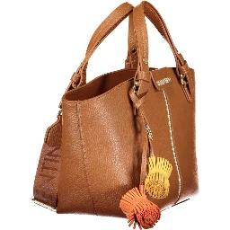 Brown Polyurethane Women's Bag