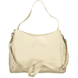 Beige Polyurethane Women's Bag