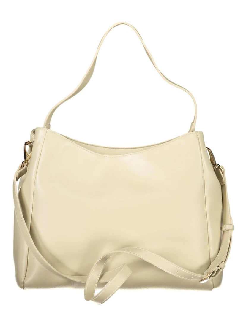 Beige Polyurethane Women's Bag