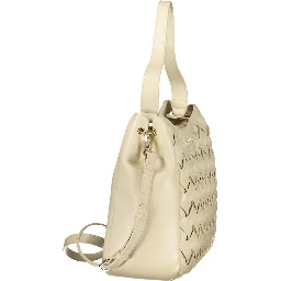 Beige Polyurethane Women's Bag