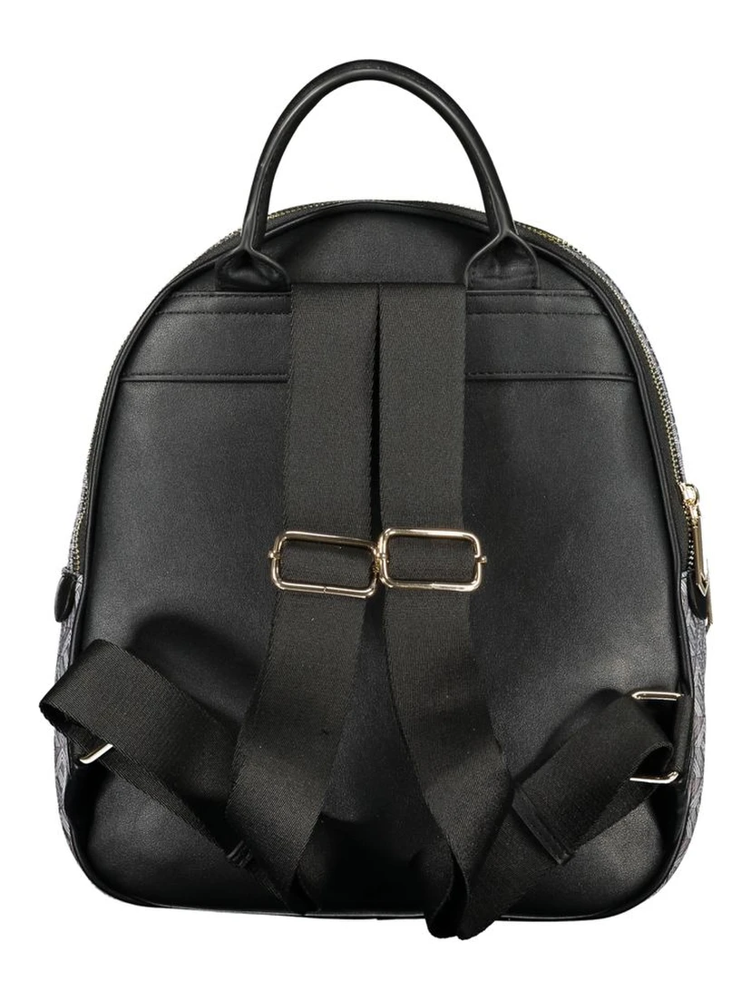 Black Polyurethane Women's Backpack
