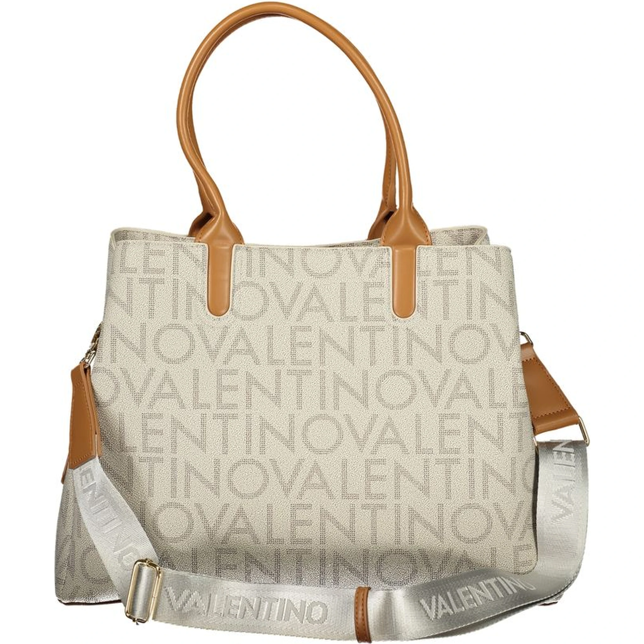 Beige Polyurethane Women's Bag