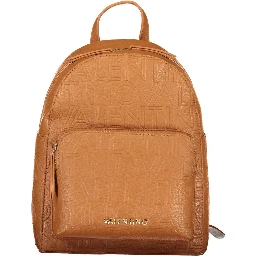 Brown Polyurethane Women's Backpack