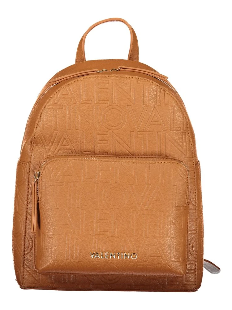 Brown Polyurethane Women's Backpack