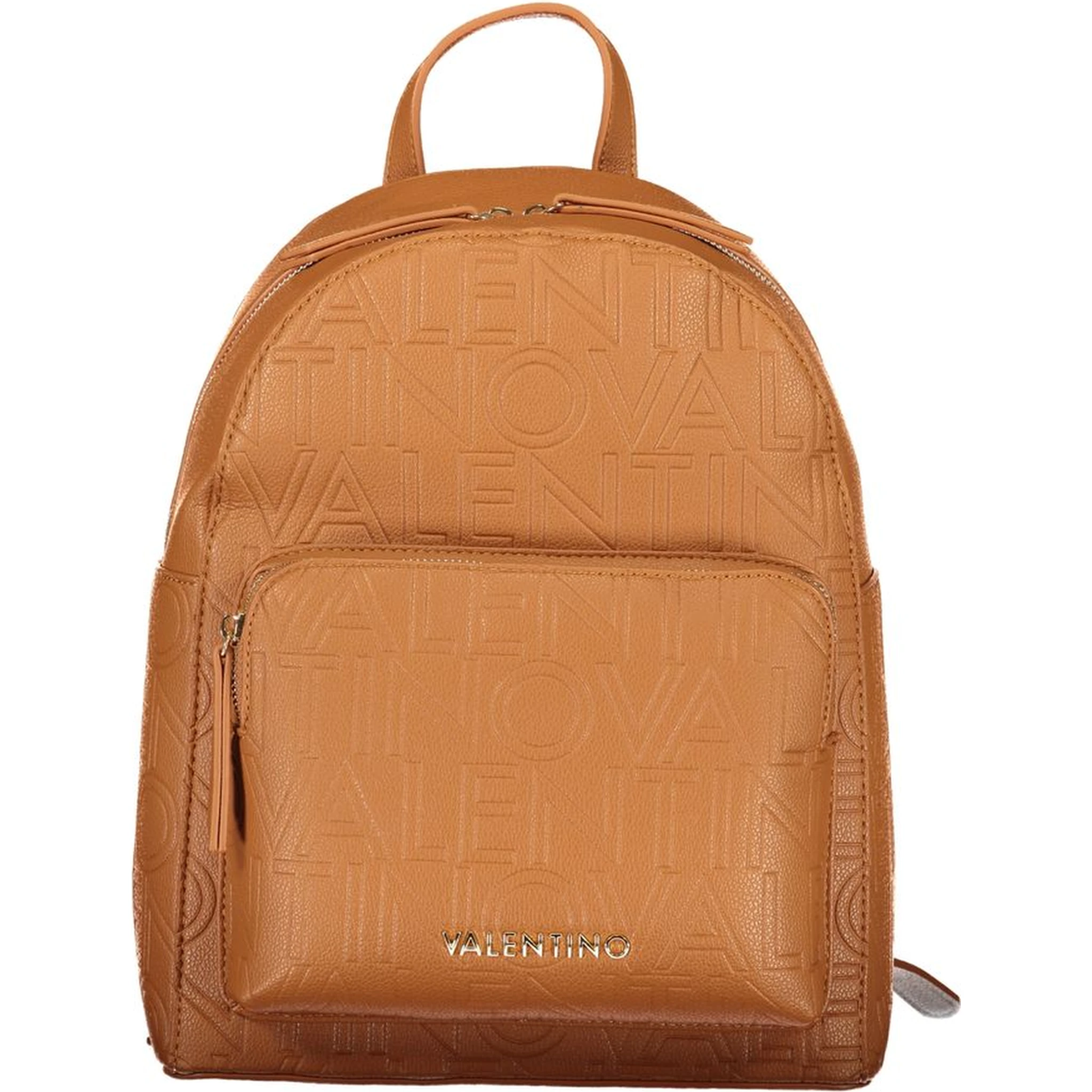 Brown Polyurethane Women's Backpack