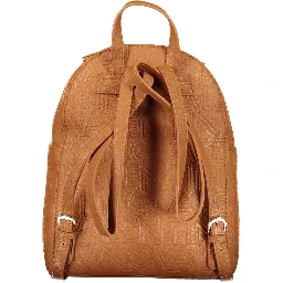 Brown Polyurethane Women's Backpack