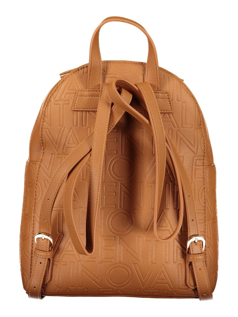Brown Polyurethane Women's Backpack