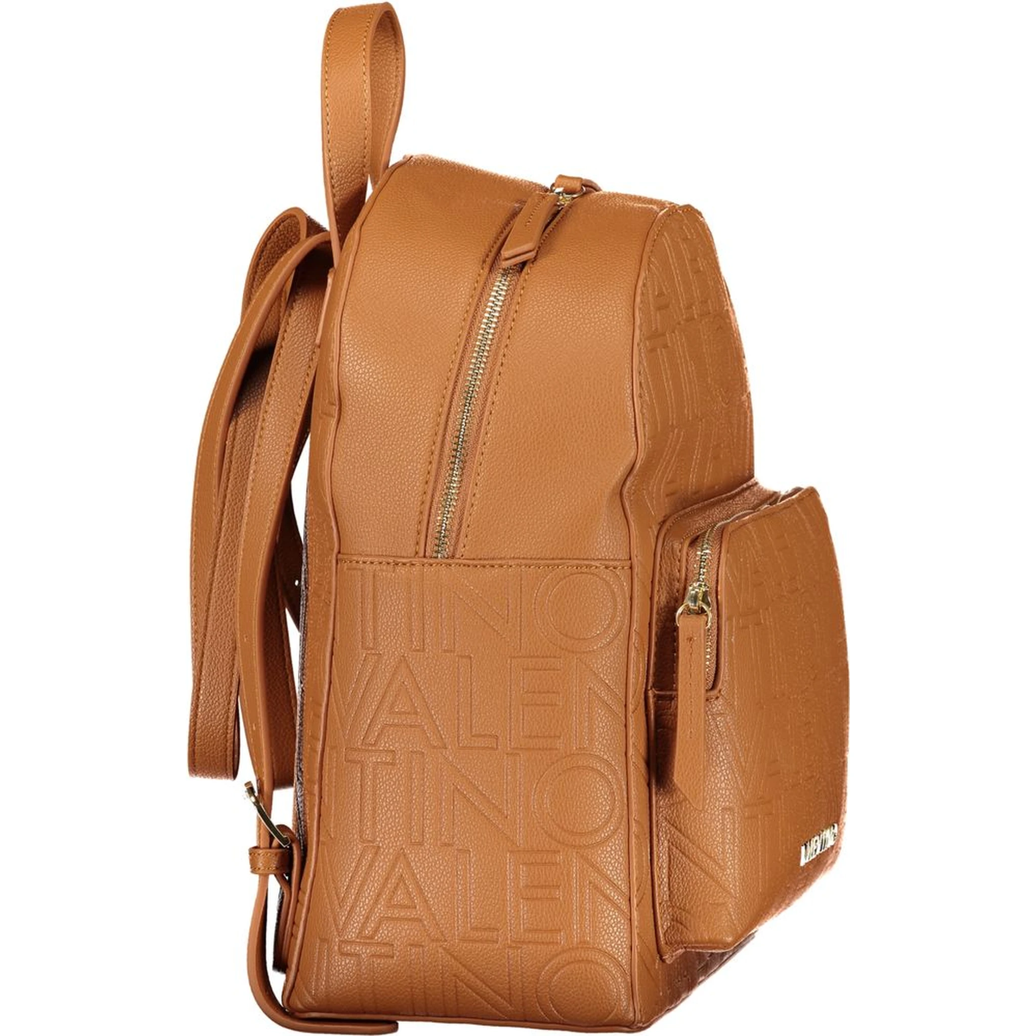 Brown Polyurethane Women's Backpack