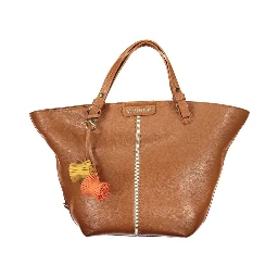 Brown Polyurethane Woman Bag