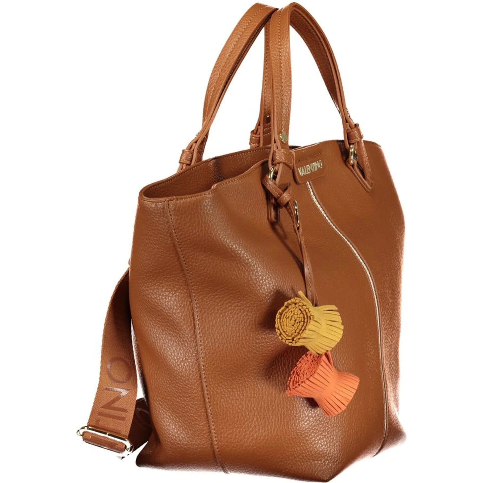 Brown Polyurethane Woman Bag
