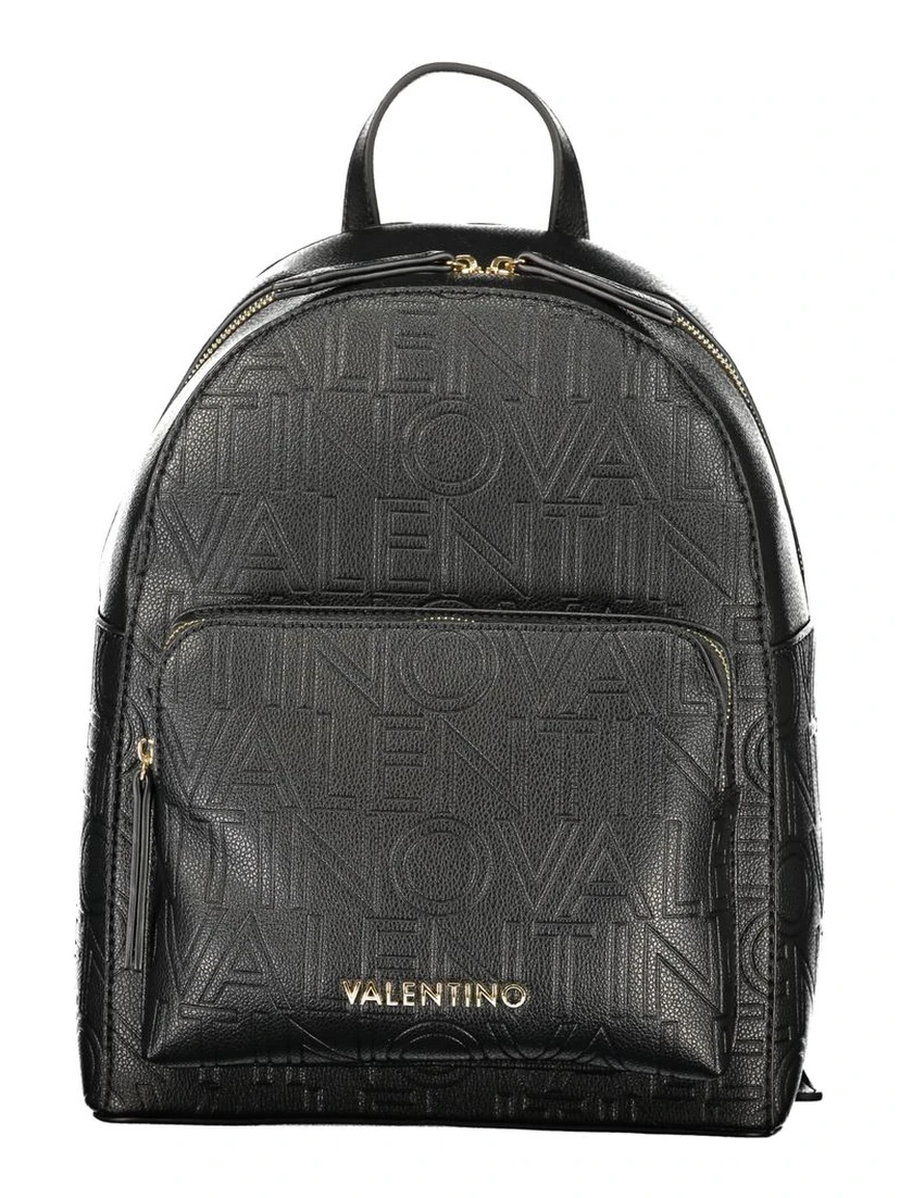 Black Polyurethane Women's Backpack