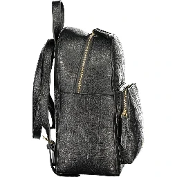 Black Polyurethane Women's Backpack